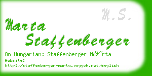 marta staffenberger business card